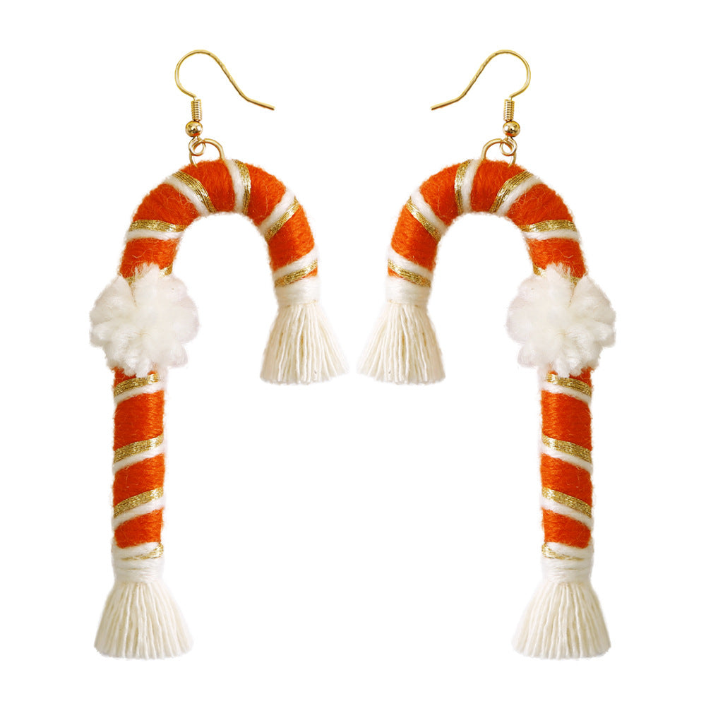 Wholesale Christmas Cartoon Bohemian Tassel Braided Handmade Earrings